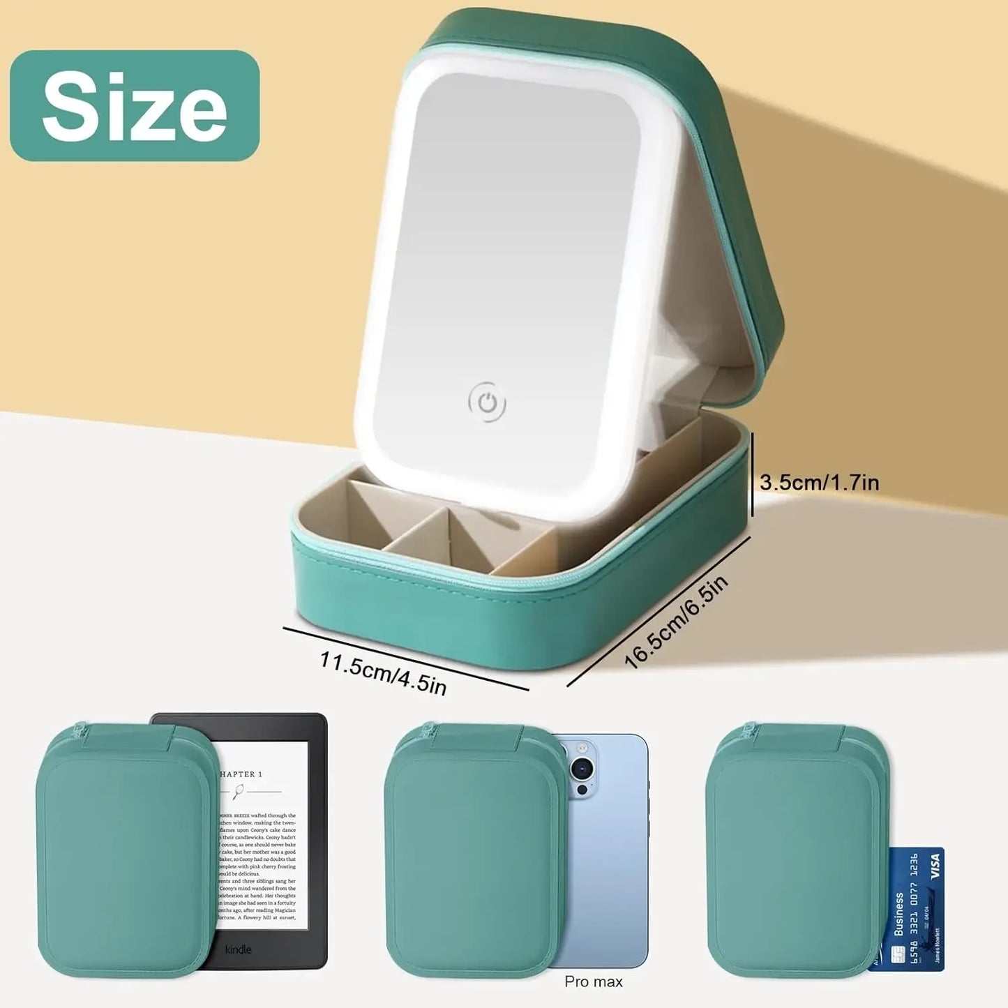 Mini LED Mirror Makeup Case