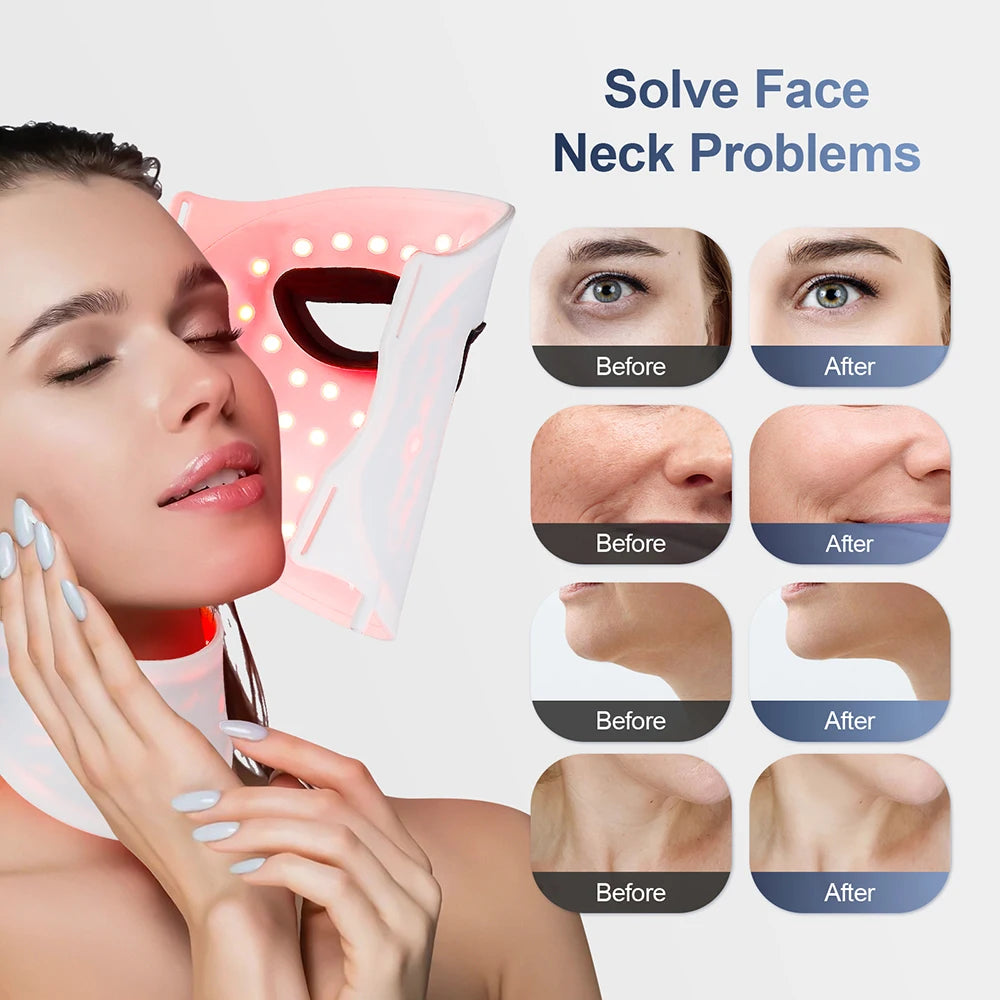 7-Color Wireless LED Face + Neck Mask