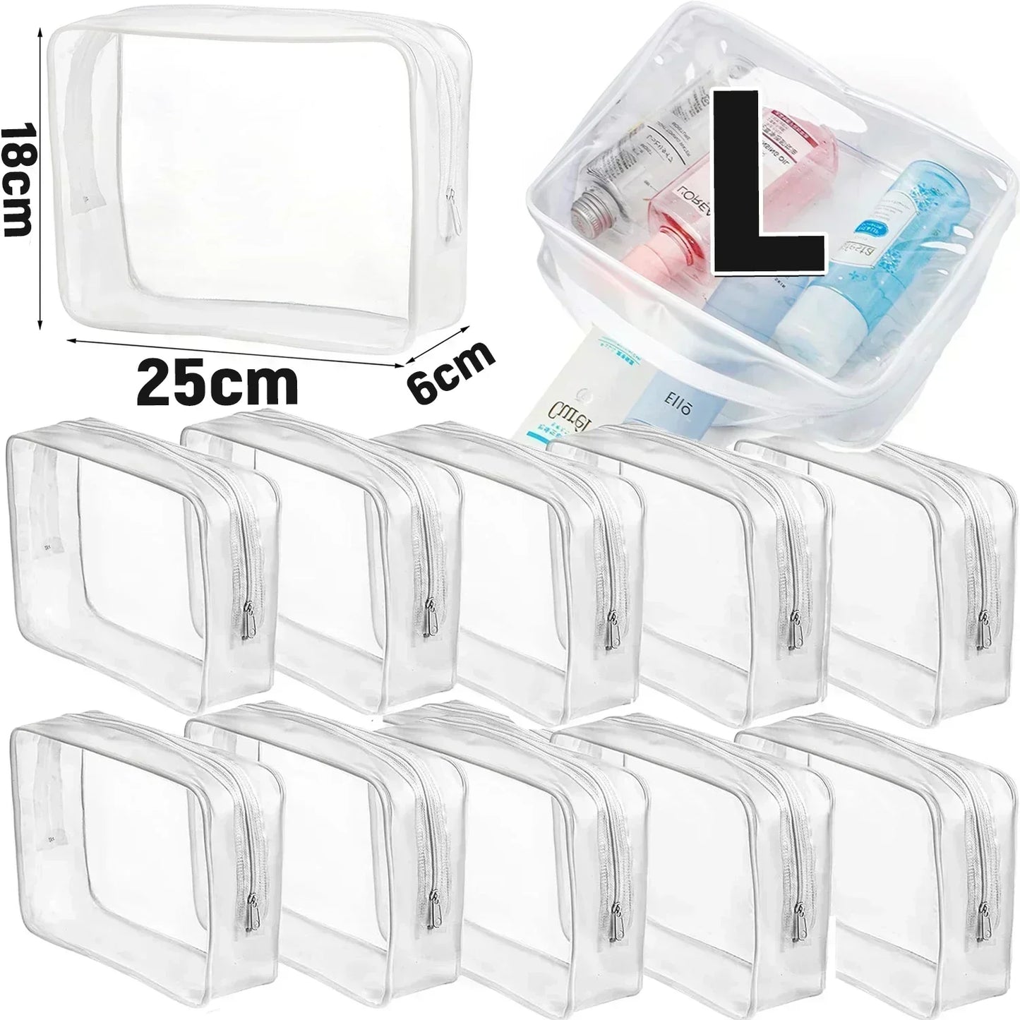 ClearGlow Transparent Travel Makeup Bag