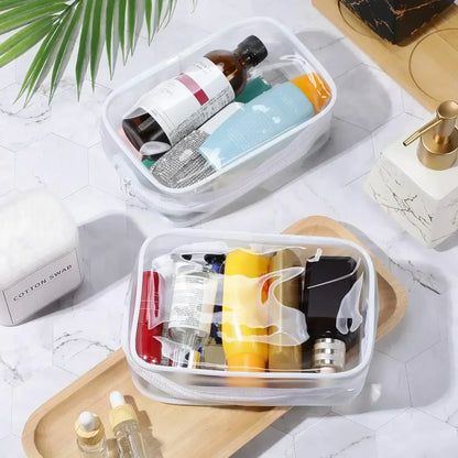 ClearGlow Transparent Travel Makeup Bag