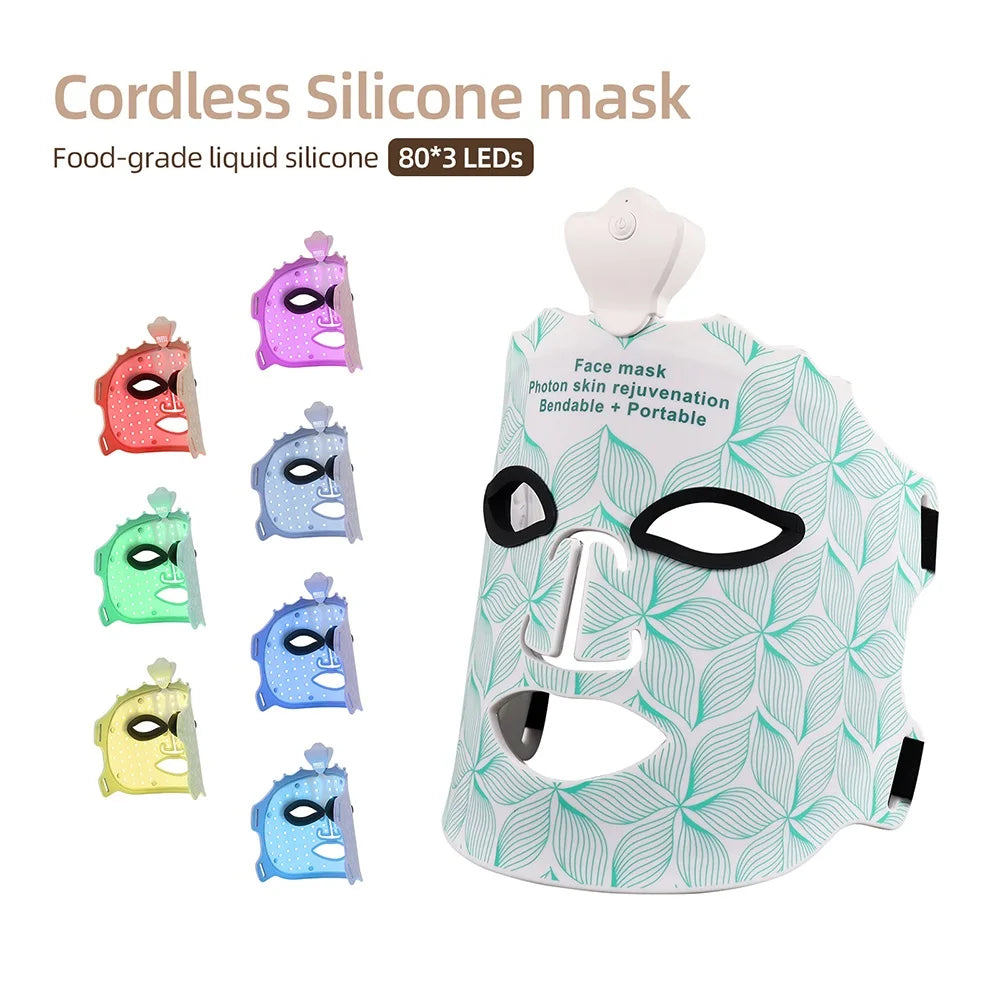 7-Color LED Face Mask – Wireless Red Light Therapy for Glowing & Youthful Skin