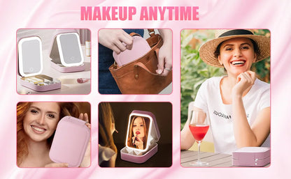 Mini LED Mirror Makeup Case