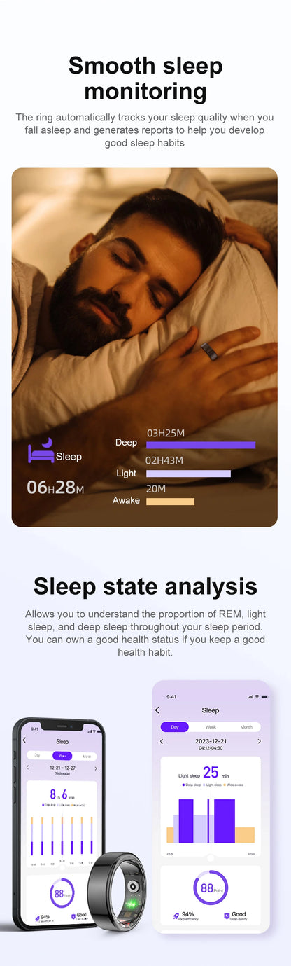 COLMI R02 Smart Ring – Military-Grade Titanium, 24/7 Health Monitoring, IP68 Waterproof