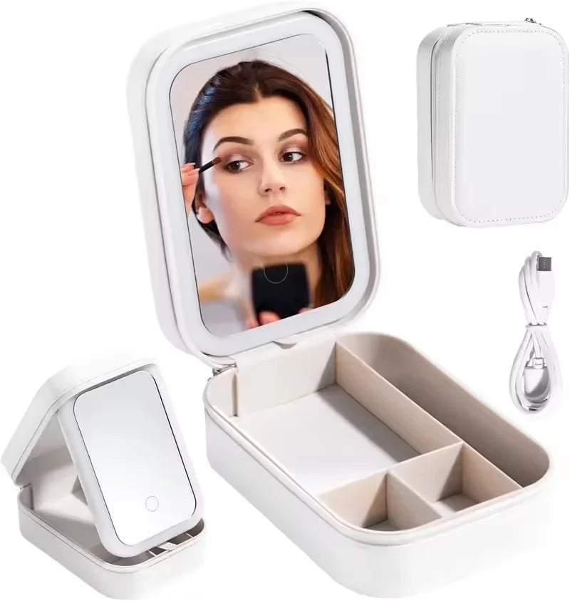 Mini LED Mirror Makeup Case