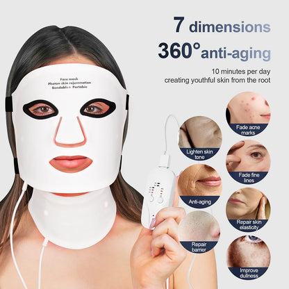 7-Color Wireless LED Face + Neck Mask