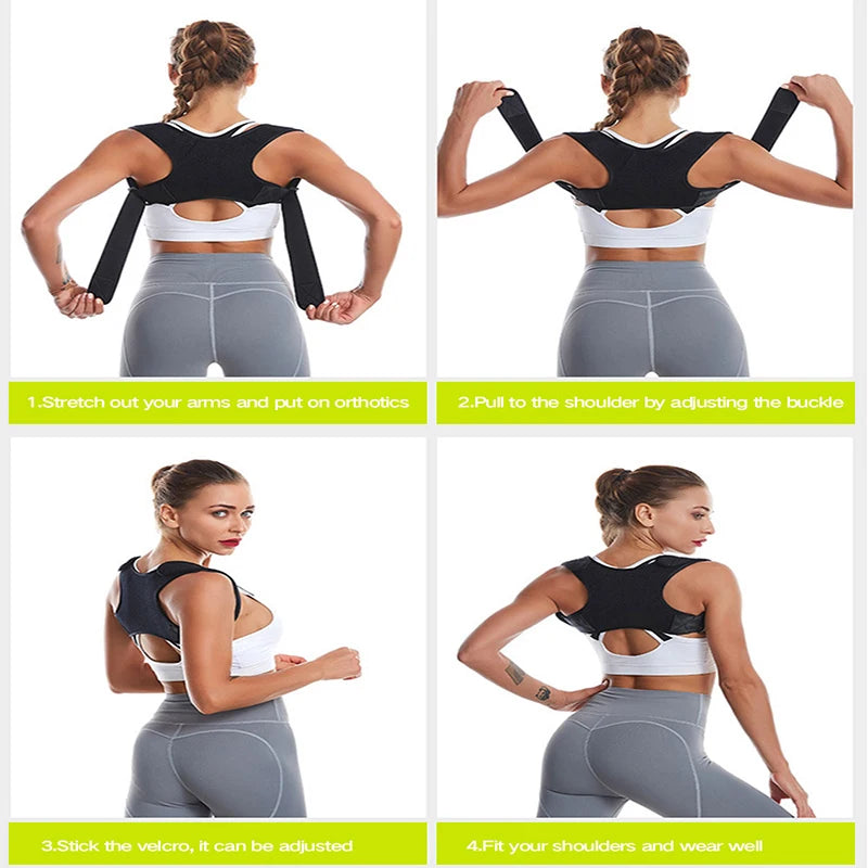Adjustable Posture Corrector Belt – Upper Back & Shoulder Support