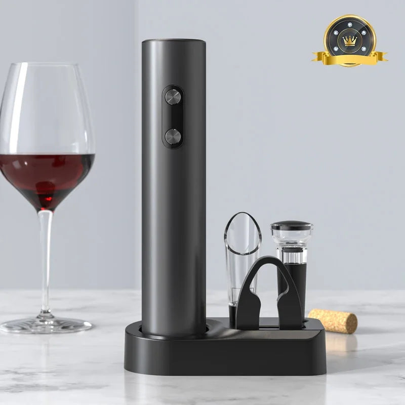 Electric Wine Opener Set with Foil Cutter & Pourer