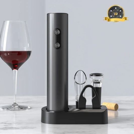 Electric Wine Opener Set with Foil Cutter & Pourer