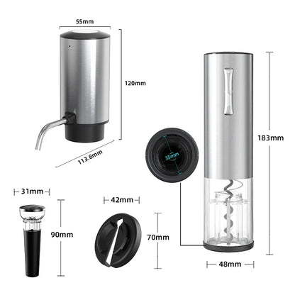 4-in-1 USB Rechargeable Wine Opener Set
