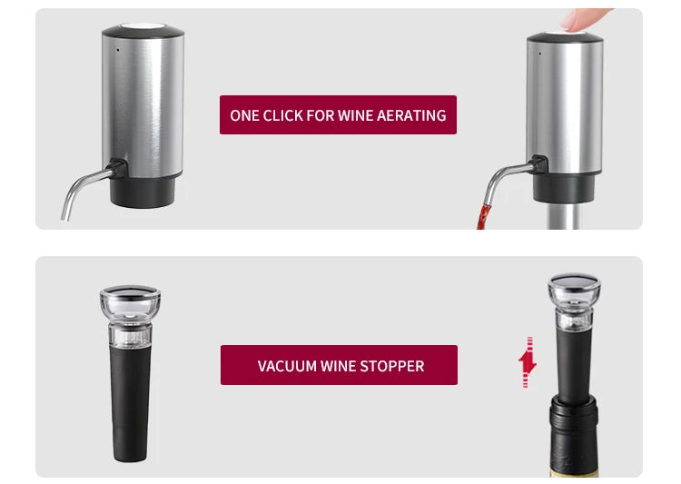4-in-1 USB Rechargeable Wine Opener Set