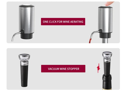 4-in-1 USB Rechargeable Wine Opener Set