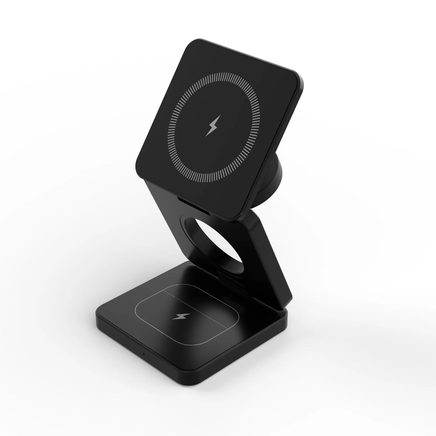 3-in-1 Magnetic Foldable Wireless Charger – 15W Fast Charge for iPhone, Watch & AirPods