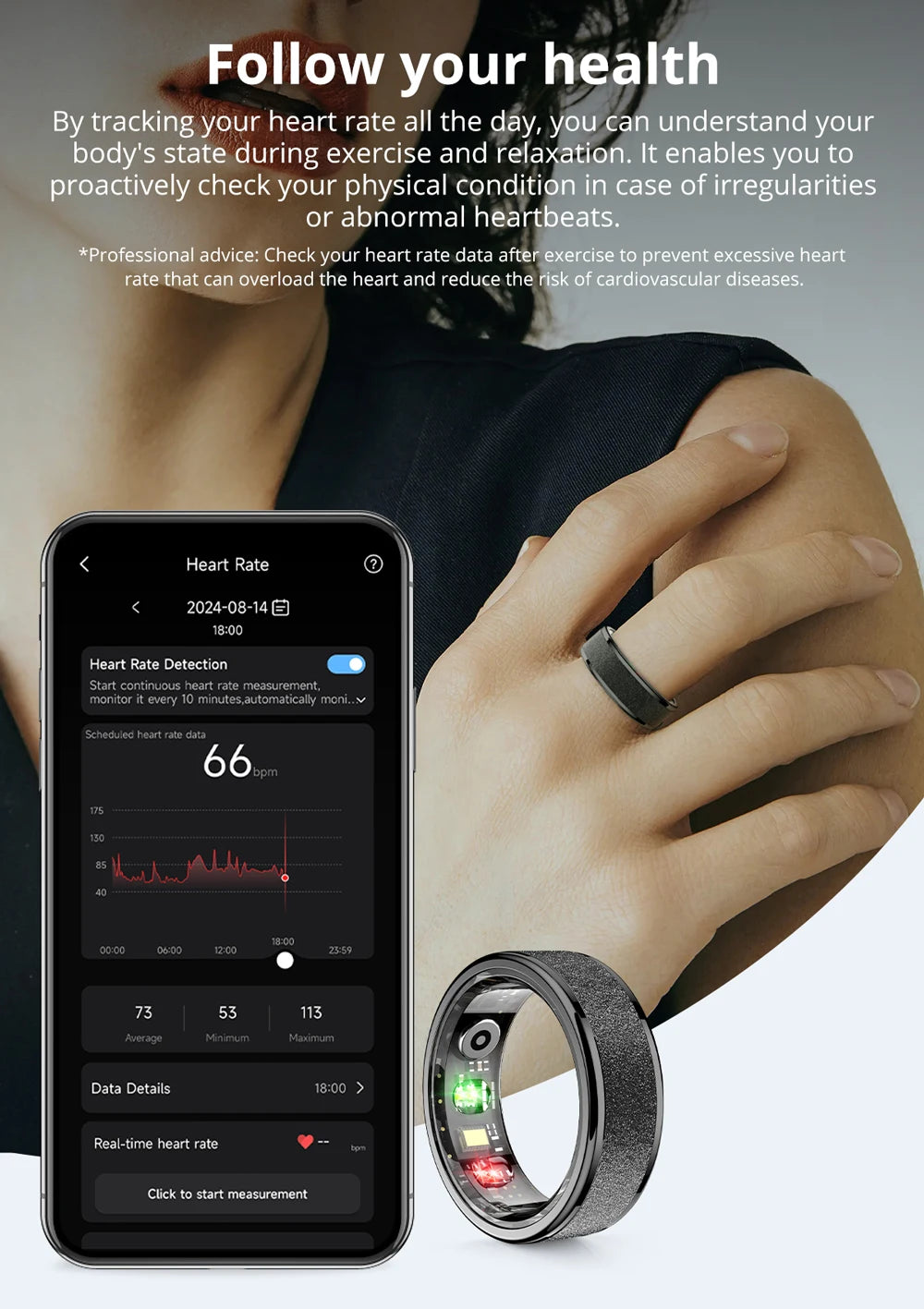 COLMI R10 Smart Ring with Charging Case – Sleek Health & Sleep Tracker for Men & Women