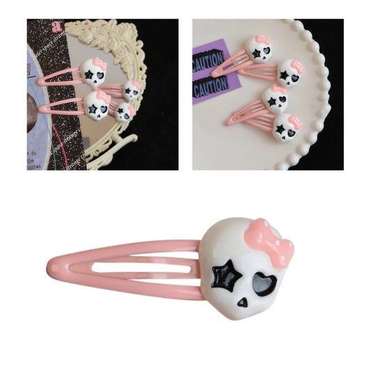 Pink Skull Hair Clip
