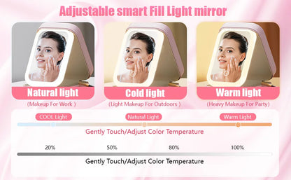 Mini LED Mirror Makeup Case