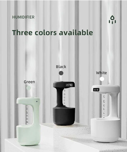 Anti-Gravity Water Drop Humidifier with Time Display