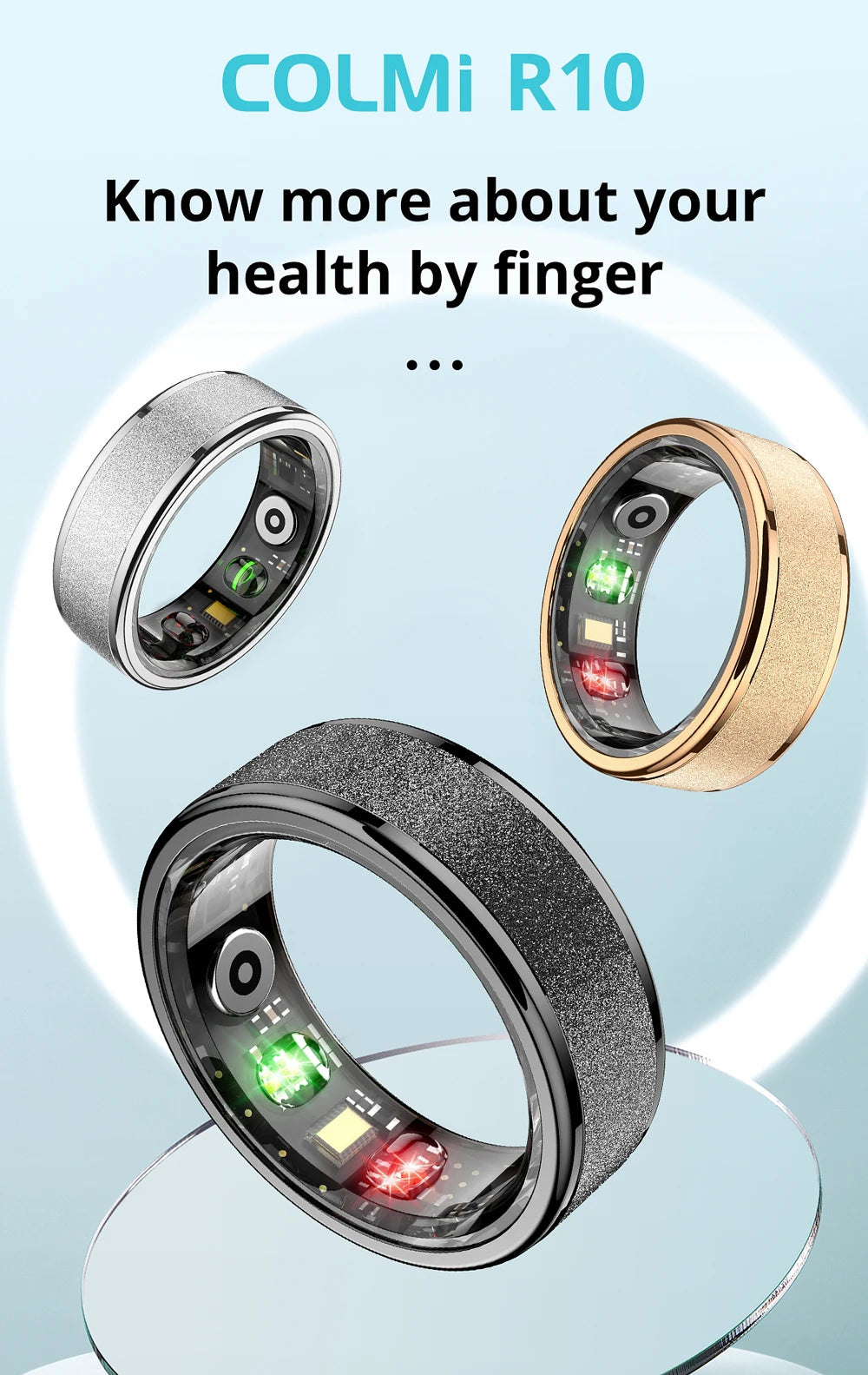 COLMI R10 Smart Ring with Charging Case – Sleek Health & Sleep Tracker for Men & Women