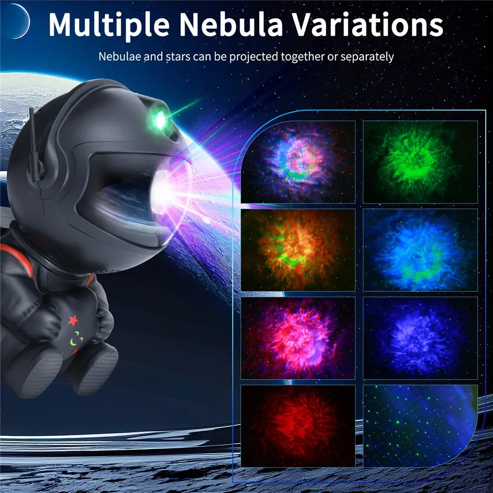 Astronaut Galaxy Projector Night Light – 360° Star Show for Kids