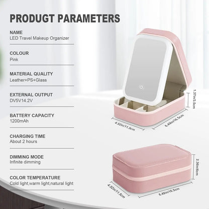 Mini LED Mirror Makeup Case