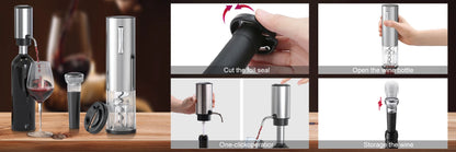 4-in-1 USB Rechargeable Wine Opener Set